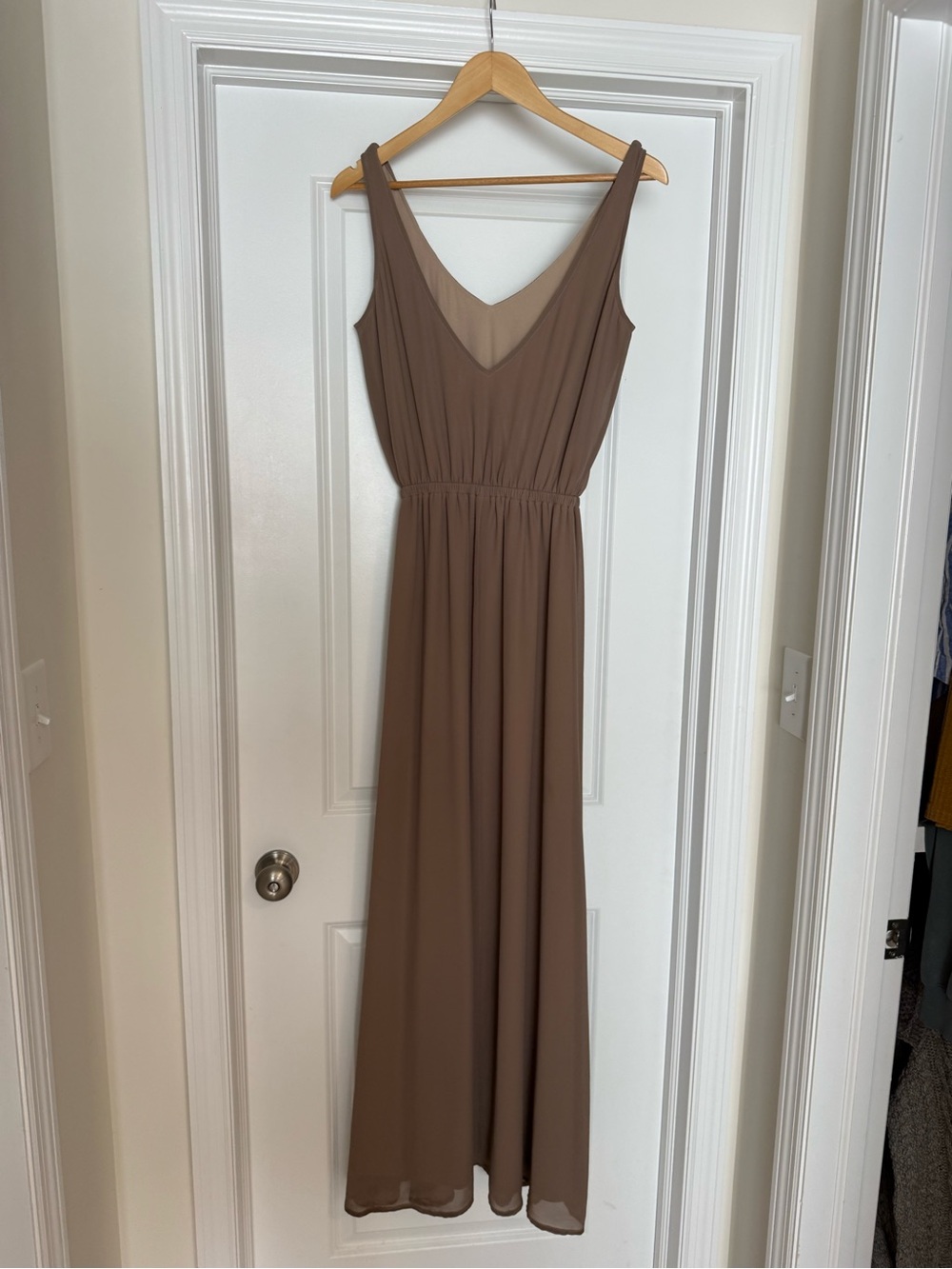Show Me Your MuMu Brown Sleeveless V-Neck Maxi Dress